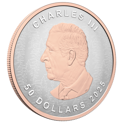 5 oz 2025 Ultra High Relief Maple Leaf Rose Gold Plated Reverse Proof Silver Coin | Royal Canadian Mint