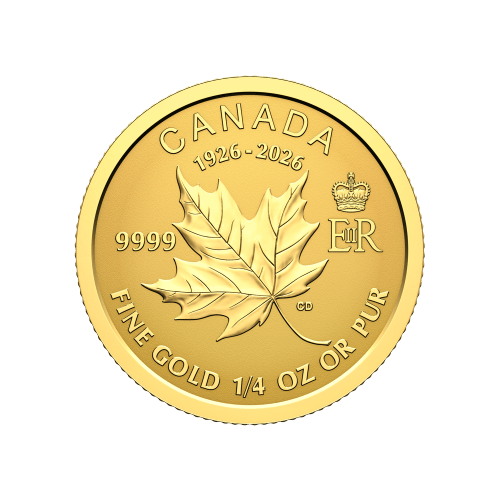 Set of 4 x 2026 Commemorating The 100th Birthday of Queen Elizabeth II Reverse Proof Fractional Gold Coins | Royal Canadian Mint
