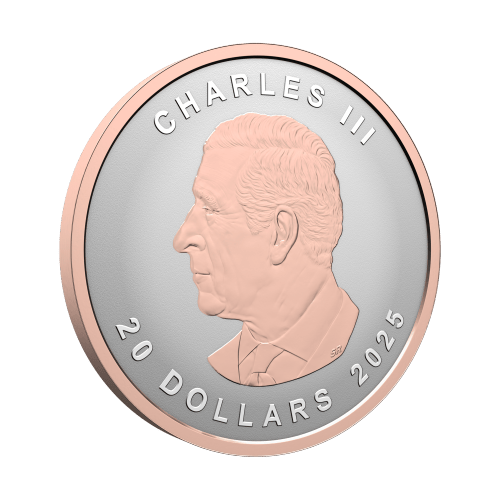 1 oz 2025 Ultra High Relief Maple Leaf Rose Gold Plated Reverse Proof Silver Coin | Royal Canadian Mint