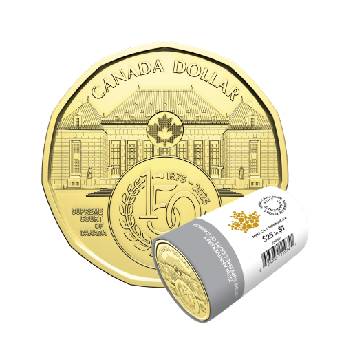 2025 150th Anniversary of The Supreme Court of Canada Non Colourized $1 Coin Roll | Royal Canadian Mint