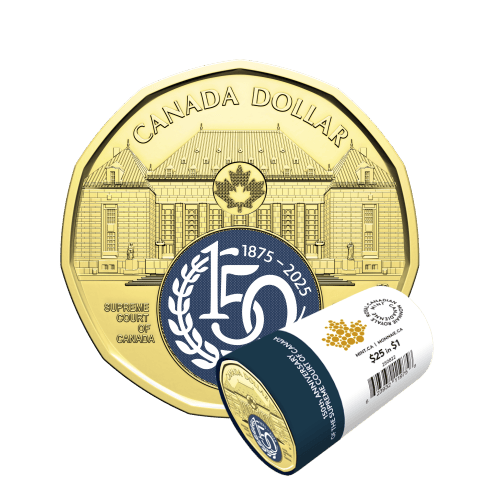 2025 150th Anniversary of The Supreme Court of Canada Colourized $1 Coin Roll | Royal Canadian Mint
