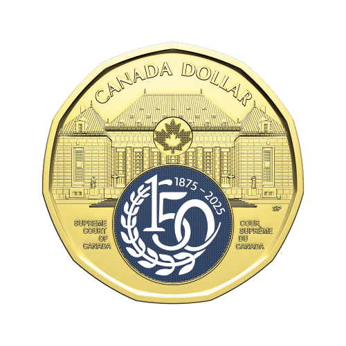 2025 150th Anniversary of The Supreme Court of Canada Colourized $1 Coin Roll | Royal Canadian Mint