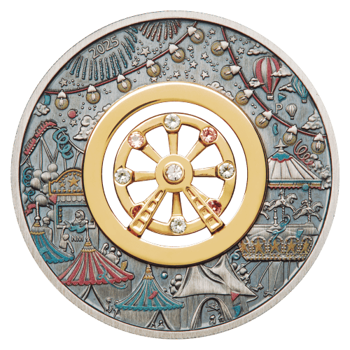 2 oz 2025 Ferris Wheel Colourized Antiqued Silver Coin | Perth Mint