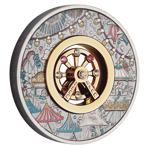 2 oz 2025 Ferris Wheel Colourized Antiqued Silver Coin | Perth Mint