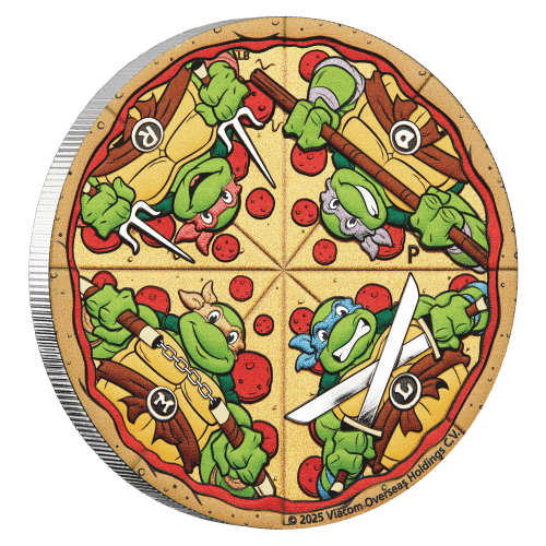 2 oz 2025 Teenage Mutant Ninja Turtles Pizza Colourized Silver
