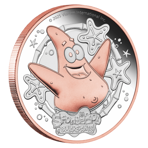 2 oz 2025 SpongeBob SquarePants: Patrick Star Rose Gold Gilded Proof Silver Coin | Perth Mint