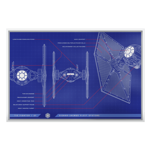 1 oz 2025 Star Wars Blueprint Series: Tie Fighter Silver Foil | Agoro by New Zealand Mint