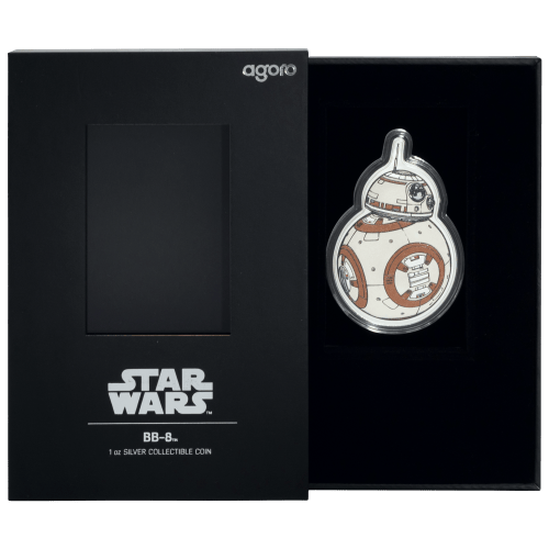 1 oz 2025 Star Wars Droids Series: BB-8 Shaped Silver Coin | Agoro by New Zealand Mint
