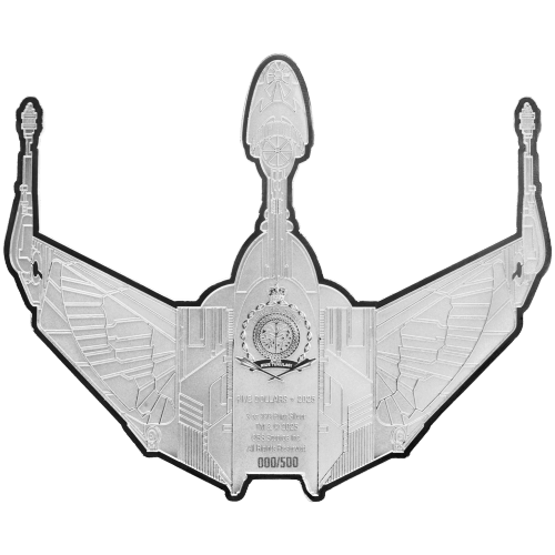 3 oz 2025 Star Trek Ships Series: Klingon Bird of Prey Shaped Silver Coin | Agoro by New Zealand Mint