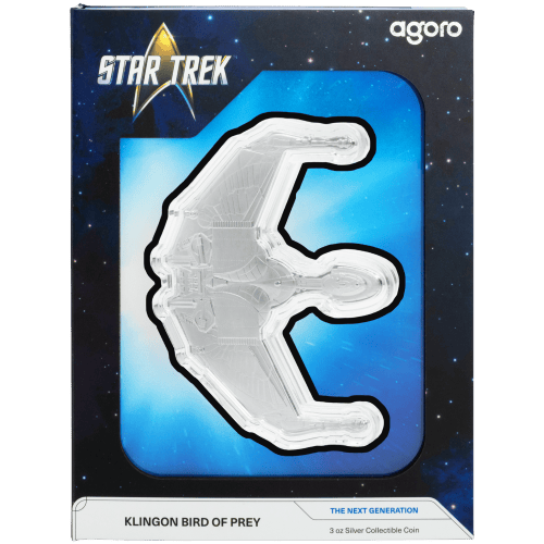 3 oz 2025 Star Trek Ships Series: Klingon Bird of Prey Shaped Silver Coin | Agoro by New Zealand Mint