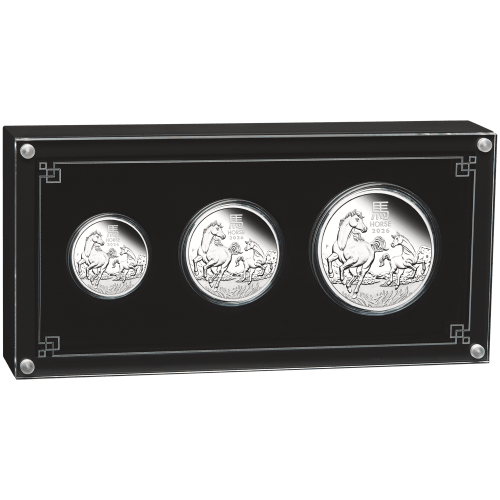 Set of 3 x 2026 Lunar Year of the Horse Proof Silver Coins | Perth Mint
