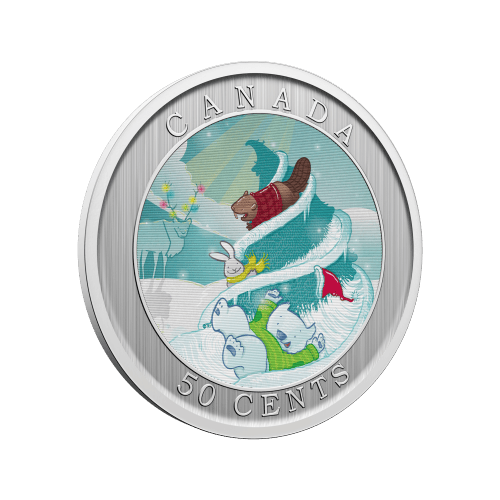 50 cent 2025 Whimsical Holiday Tree Lenticular Coin | Royal Canadian Mint