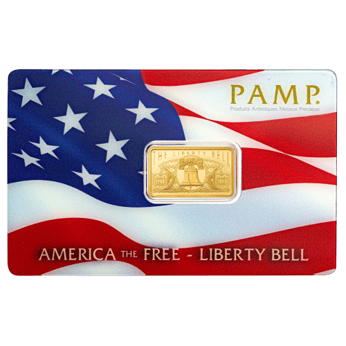 5 gram 2025 American the Free: Liberty Bell Gold Bar | PAMP Suisse