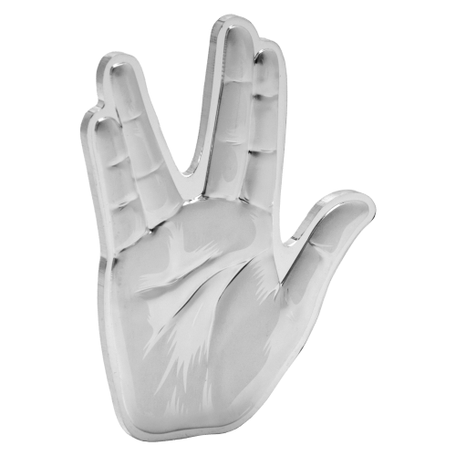 1 oz Star Trek: Vulcan Salute Shaped Silver Coin | Agoro by New Zealand Mint