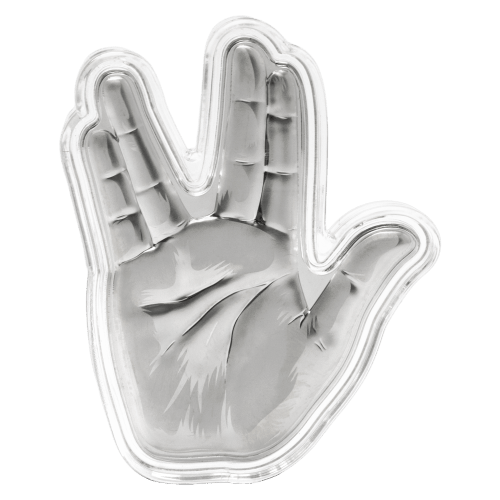 1 oz Star Trek: Vulcan Salute Shaped Silver Coin | Agoro by New Zealand Mint