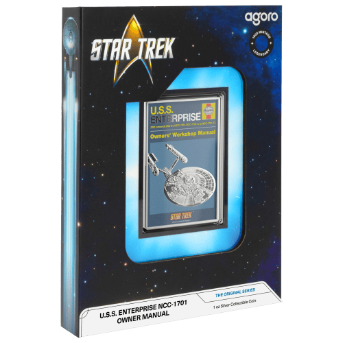 1 oz Star Trek: U.S.S. Enterprise NCC-1701 Owners Manual Colourized Silver Coin | Agoro by New Zealand Mint