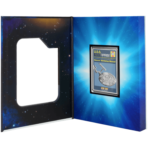 1 oz Star Trek: U.S.S. Enterprise NCC-1701 Owners Manual Colourized Silver Coin | Agoro by New Zealand Mint