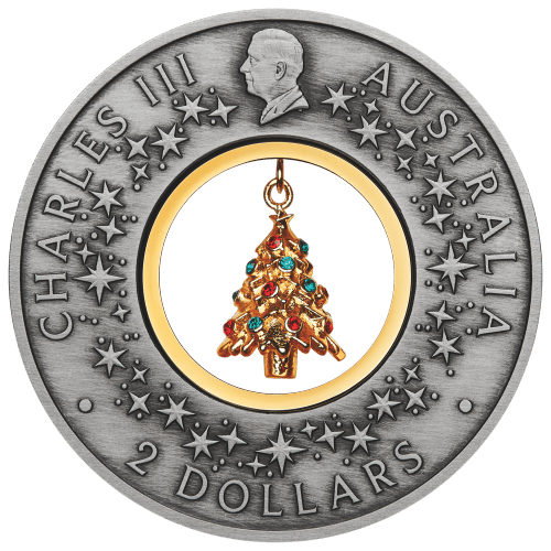 2 oz 2025 Santa's Workshop Antiqued Colourized Silver Coin | Perth