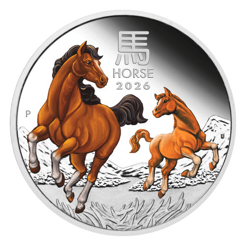 1 oz 2026 Lunar Year of the Horse Colourized Proof Silver Coin