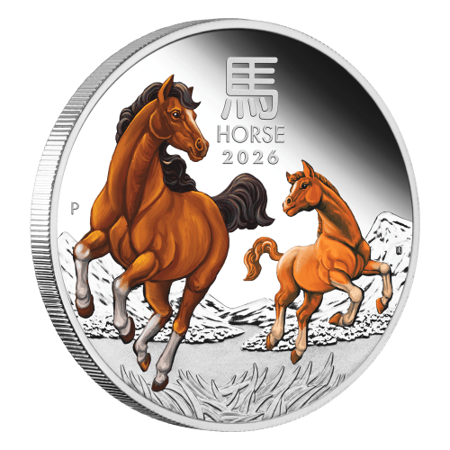 1 oz 2026 Lunar Year of the Horse Colourized Proof Silver Coin