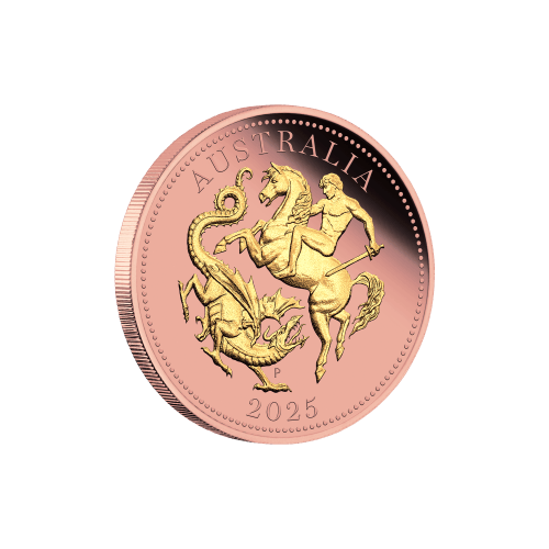 2025 Five Sovereign Rose Gold Plated Reverse Gilded Proof Gold Coin | Perth Mint