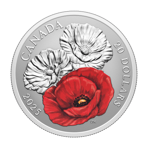 1 oz 2025 Remembrance Day Colourized Silver Coin | Royal Canadian Mint