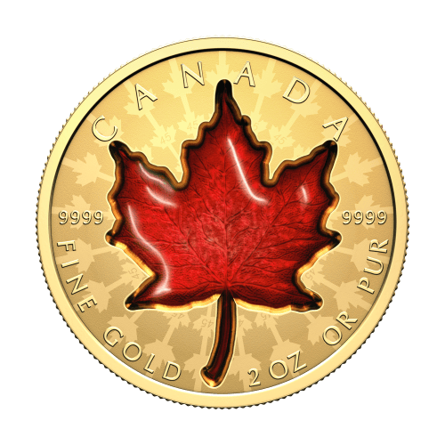 2 oz 2024 Proud Maple Leaf Red Enamel Reverse Proof Gold Coin | Royal Canadian Mint