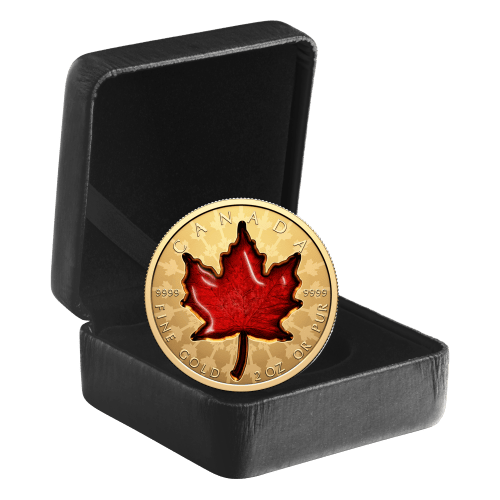 2 oz 2024 Proud Maple Leaf Red Enamel Reverse Proof Gold Coin | Royal Canadian Mint