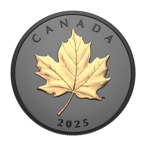 1 oz 2025 Elegant Maple Black Rhodium Plated Gilded Proof Silver Coin | Royal Canadian Mint
