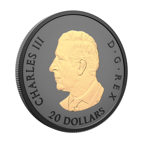 1 oz 2025 Elegant Maple Black Rhodium Plated Gilded Proof Silver Coin | Royal Canadian Mint