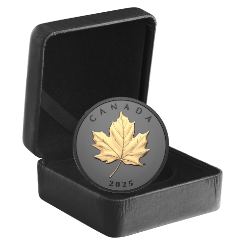 1 oz 2025 Elegant Maple Black Rhodium Plated Gilded Proof Silver Coin | Royal Canadian Mint