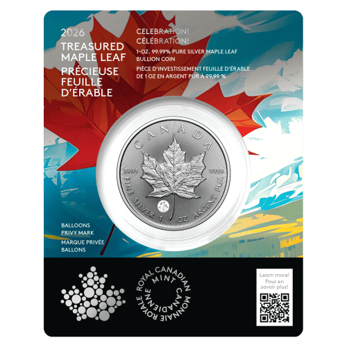 1 oz 2026 Treasured Maple Leaf: Celebration Privy Mark Silver Coin | Royal Canadian Mint