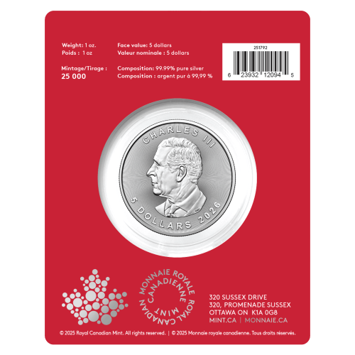 1 oz 2026 Treasured Maple Leaf: Lunar Year of The Horse Privy Mark