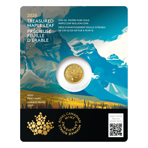 1/10 oz 2026 Treasured Maple Leaf: Wolf Privy Mark Gold Coin | Royal Canadian Mint