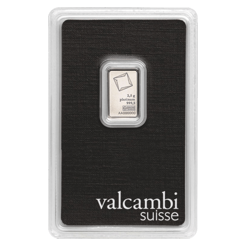 2.5 gram Platinum Bar | Valcambi