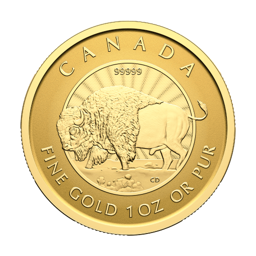 1 oz 2026 Purest Bison 99999 Fine Reverse Proof Gold Coin | Royal Canadian Mint