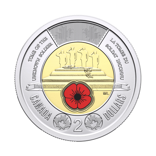 2025 Honouring Canada's Unknown Soldier Colourized $2 Coin Roll | Royal Canadian Mint