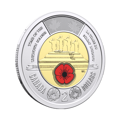 2025 Honouring Canada's Unknown Soldier Colourized $2 Coin Roll | Royal Canadian Mint