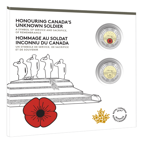 Set of 2 x 2025 Honouring Canada's Unknown Soldier $2 Coin Commemorative Card | Royal Canadian Mint