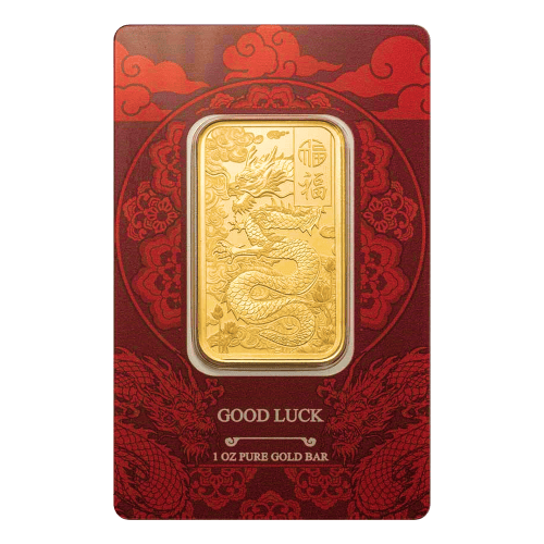 1 oz 2025 Good Luck: Yellow Dragon Gold Bar | PAMP Suisse | Silver