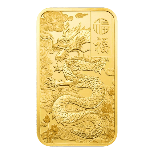 1 oz 2025 Good Luck: Yellow Dragon Gold Bar | PAMP Suisse | Silver