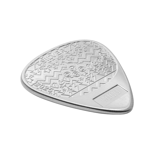 10 gram Fender Holiday Guitar Pick Shaped Sterling Silver Coin