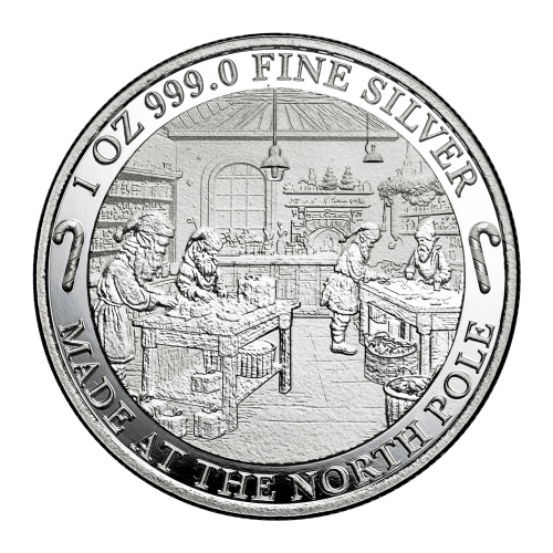 1 oz Santa's Workshop Colourized Silver Round | PAMP Suisse