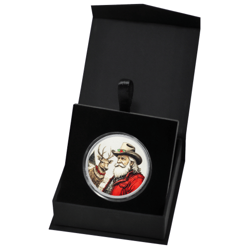 1 oz Western Santa Colourized Silver Round | PAMP Suisse