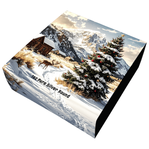1 oz Western Santa Colourized Silver Round | PAMP Suisse