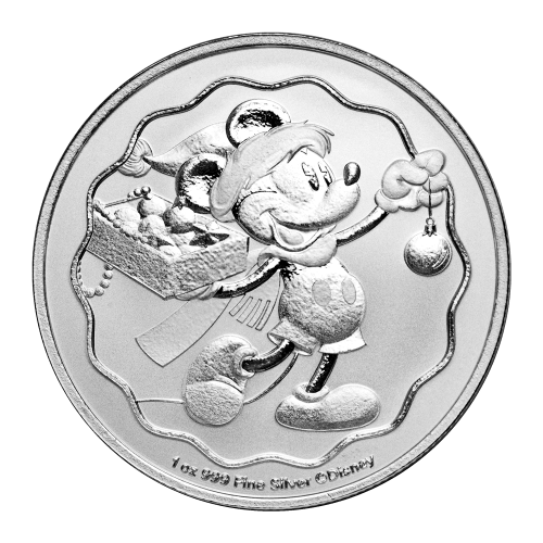 1 oz Disney: Mickey Mouse Season's Greetings Silver Coin | New Zealand Mint
