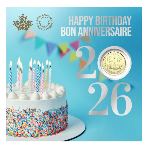 Set of 5 x 2026 Happy Birthday Gift Coins | Royal Canadian Mint