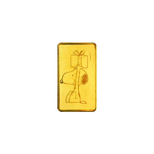 0.5 gram Peanuts: Charlie Brown and Snoopy Christmas Gold Bar | PAMP Suisse