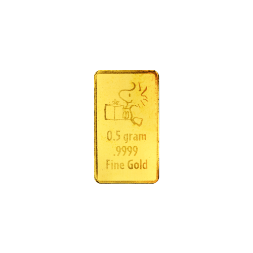 0.5 gram Peanuts: Charlie Brown and Snoopy Christmas Gold Bar | PAMP Suisse