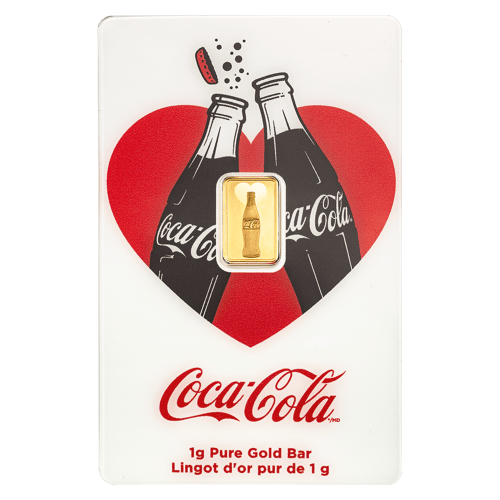 1 gram 2026 Coca-Cola Valentine's Day Gold Bar | PAMP Suisse